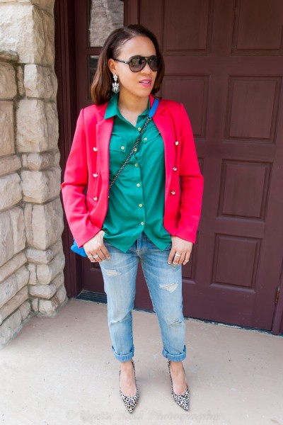 Pink, Green, and Boyfriend Jeans