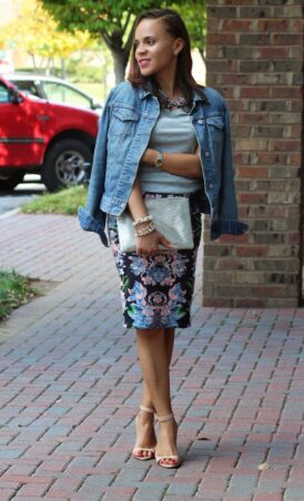 Floral Pencil Skirt