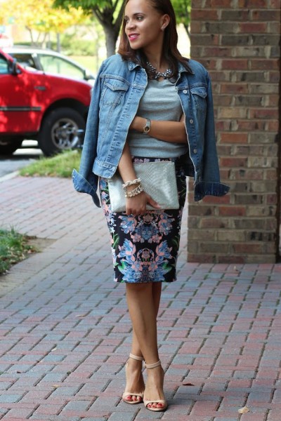 Floral Pencil Skirt