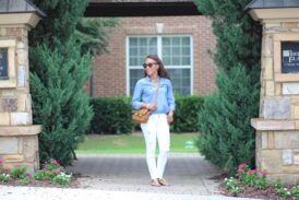 Denim Shirt and White Jeans