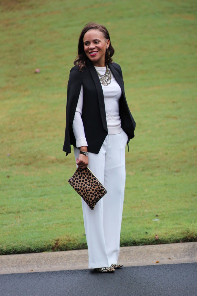 black-cape-blazer-white-pants