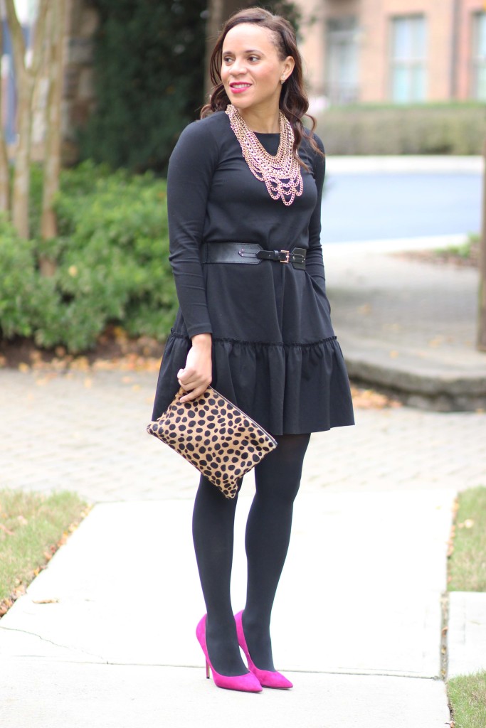 black-dress-with-sleeves-and-pockets
