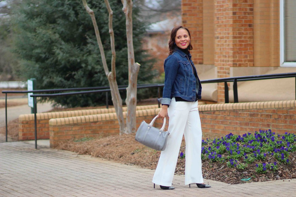 white-pants-work-outfit-black-top