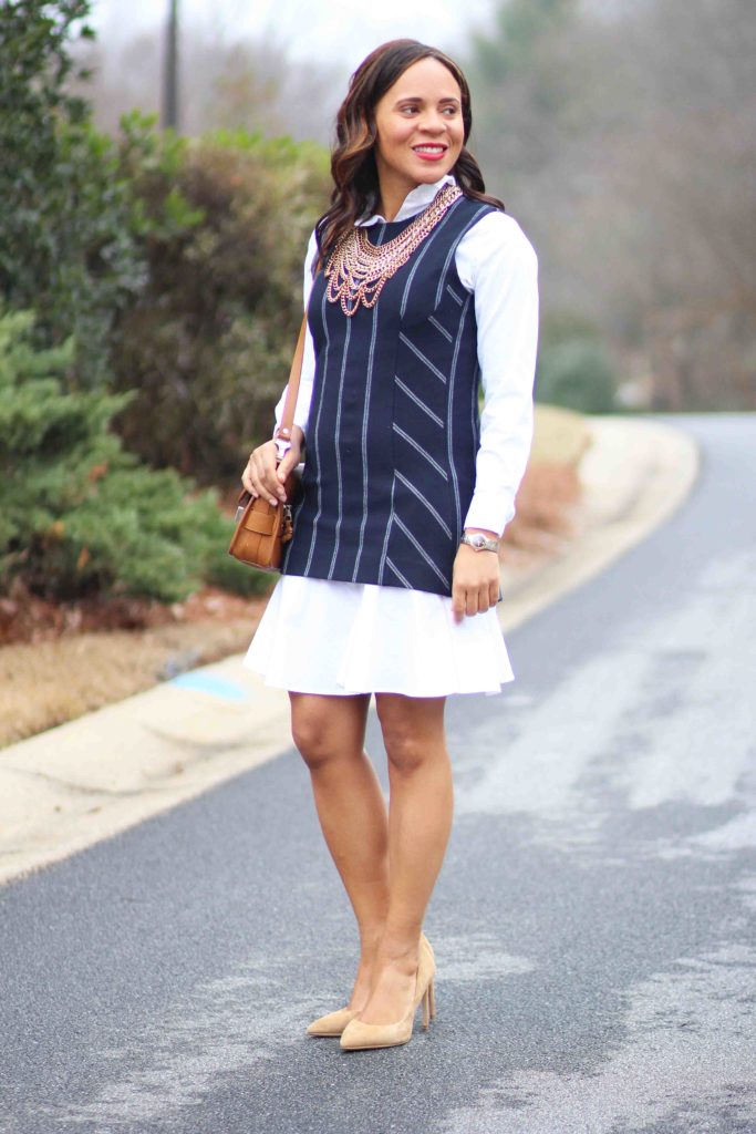 Layering a Shirt Under a Sleeveless Dress - Nicole to the Nines
