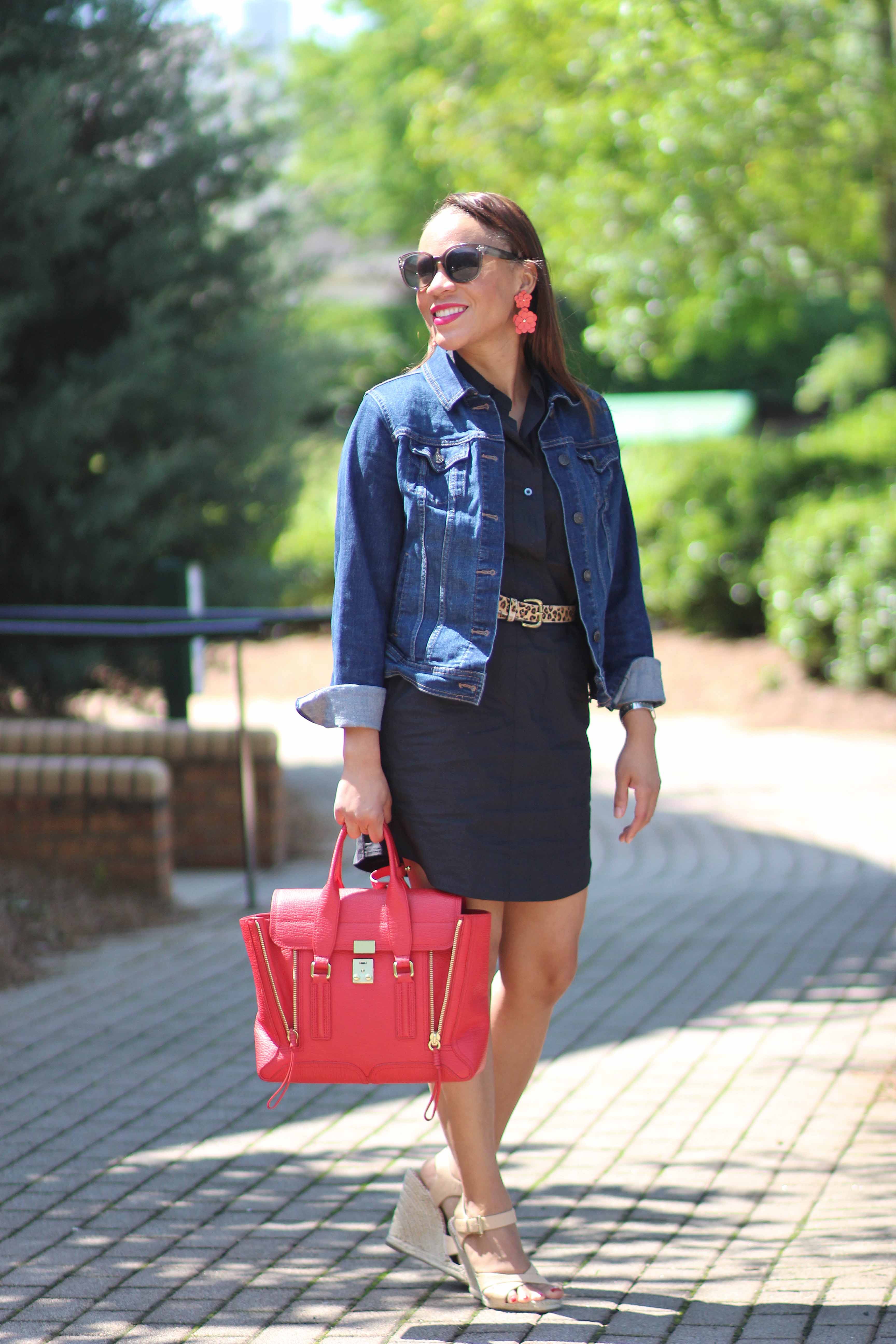 black dress with leopard belt