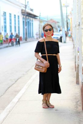 Black off the Shoulder Dress in Cuba