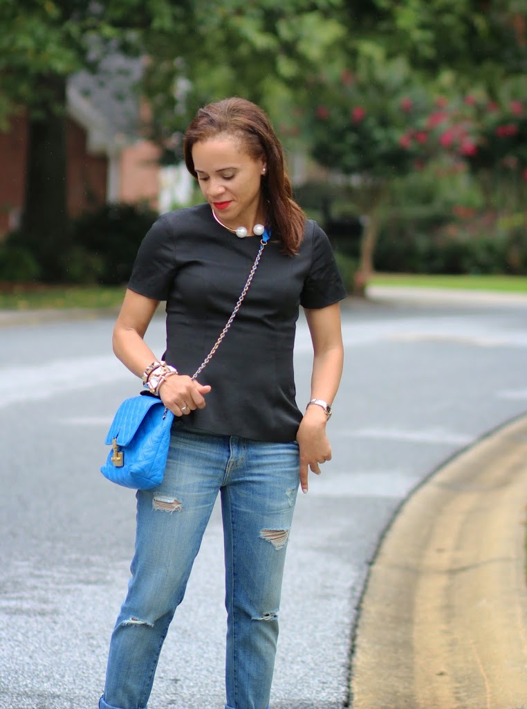 How to Wear Distressed Jeans to Work - Nicole to the Nines