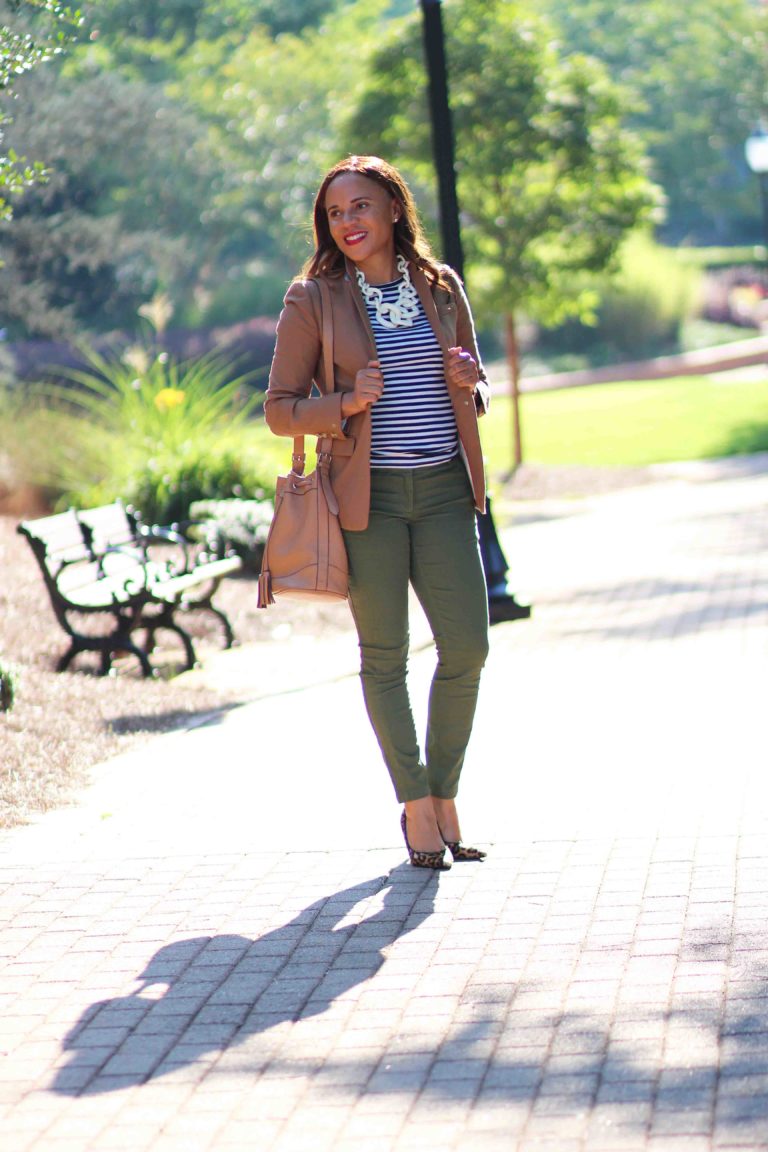Styling Olive Green Pants for Work - Nicole to the Nines