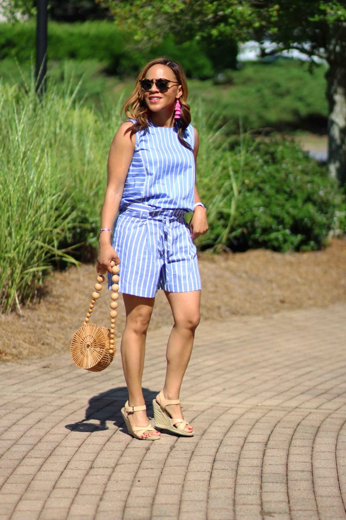Ann Taylor Blue Striped Matching Set - Nicole to the Nines